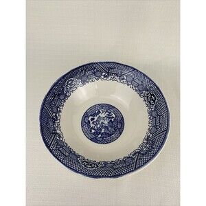 Royal Cuthbertson‎ China (USA) Willow Ware Blue Round Serving Bowl